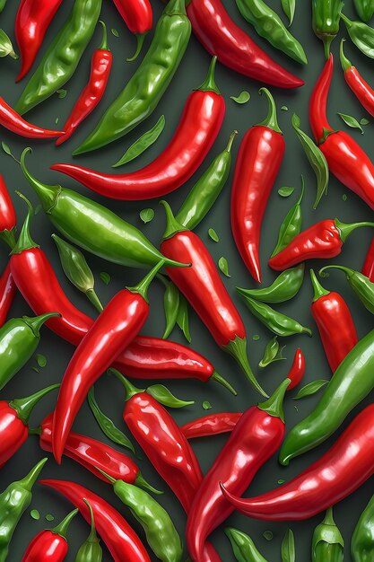 Pączka czerwonego pieprzu chili z zieloną łodygą pikantny przyprawka do potraw wschodnich Generatywna sztuczna inteligencja