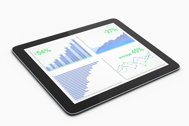 Zdjęcie pad z wykresem biznesowym