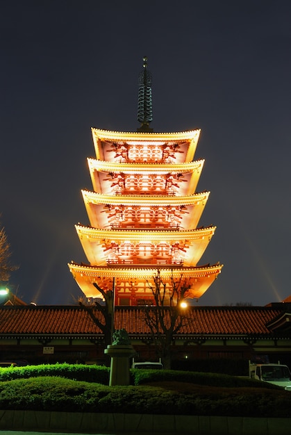 Pagoda nocą