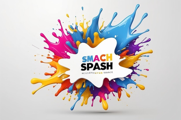 Zdjęcie paint splash logo mockup z pustą białą pustą przestrzenią do umieszczania logo