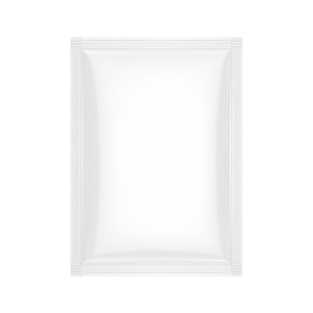 Pakiet biały pusty worek w makieta stylu gliny na białym tle. Renderowanie 3D