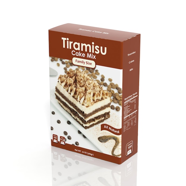Pakiet papierowy 3D Tiramisu Mix na białym tle