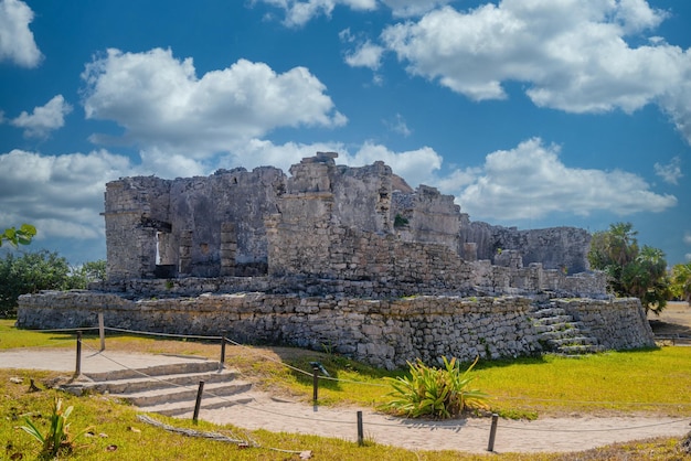 Pałac 25 Ruiny Majów w Tulum Riviera Maya Jukatan Morze Karaibskie Meksyk