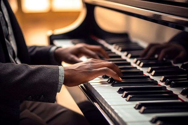 Palcami tańczącymi po klawiszach pianista tchnie życie w muzykę, rozpalając dusze wygenerowane przez Ai