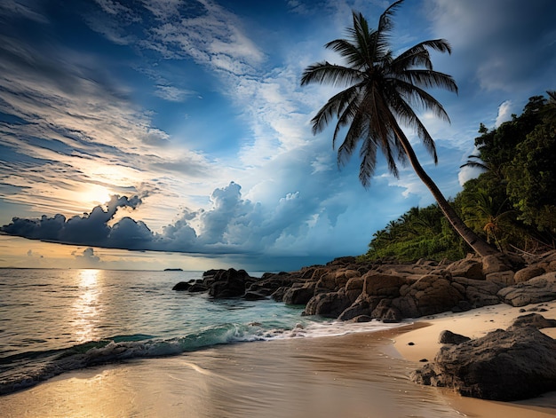 Palm i tropikalna plaża