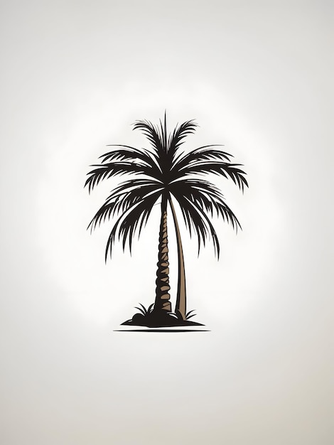 Palm_one_tree_2d_vector_logo_with_white_backgr