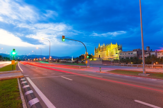 Palma de Mallorca Seu Katedralny zmierzch Majorca