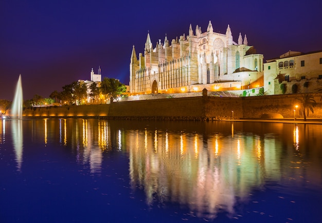 Palma De Mallorca Seu Katedralny Zmierzch Majorca