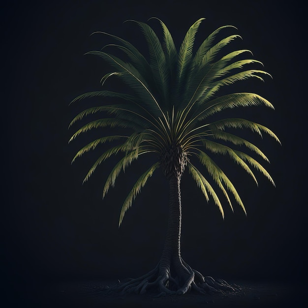 Palma z widocznymi korzeniami