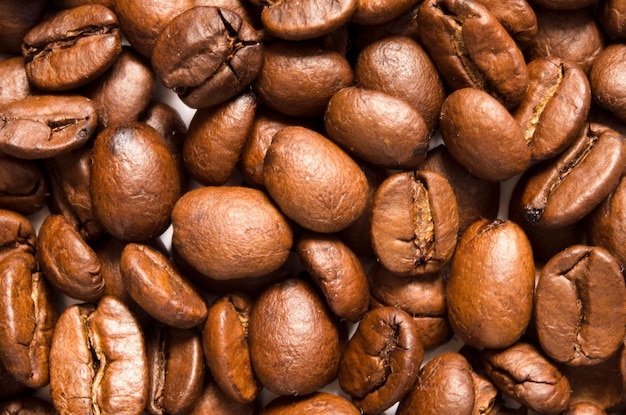 Palone ziarna kawy mogą być używane jako tło Obraz Zbliżenie