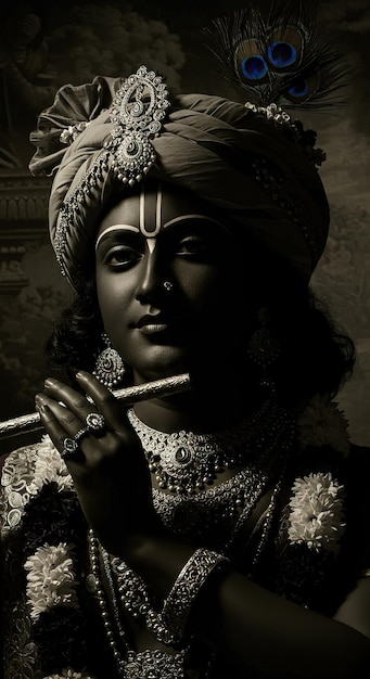 Pan Krsna z fletem - portret pobożny