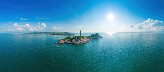 Panaroma na plaży Ke Ga w Mui Ne Phan Thiet Binh Thuan Wietnam Ke Ga Cape lub latarnia morska to najbardziej ulubione miejsce dla odwiedzających prowincję La Gi Binh Thuan Koncepcja podróży