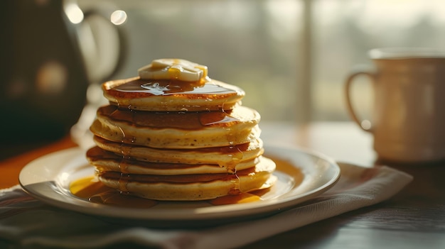 Pancake na talerzu wygenerowane przez sztuczną inteligencję