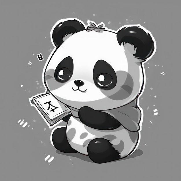 Panda czytająca gazetę