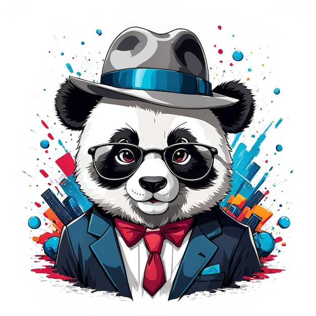 Panda gangster maskotka esport projektowanie logo