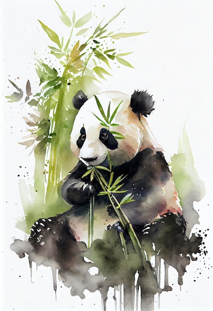 panda jedząca bambus