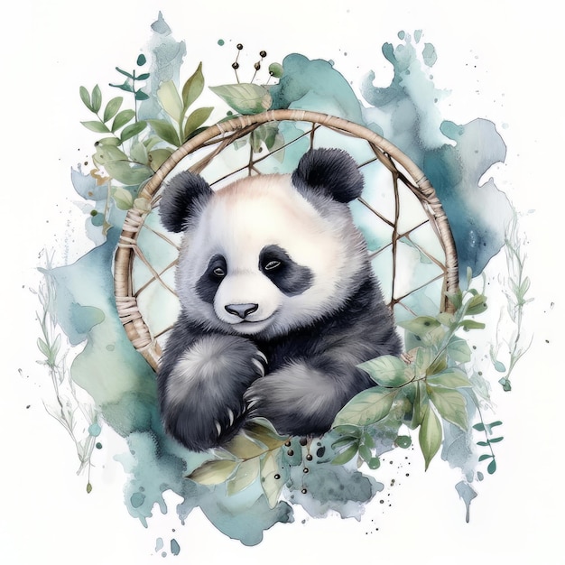 Panda jest w łapaczu snów