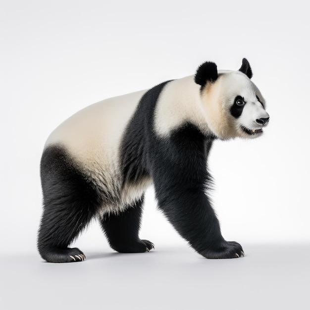 Panda na białym tle Obraz wygenerowany przez sztuczną inteligencję