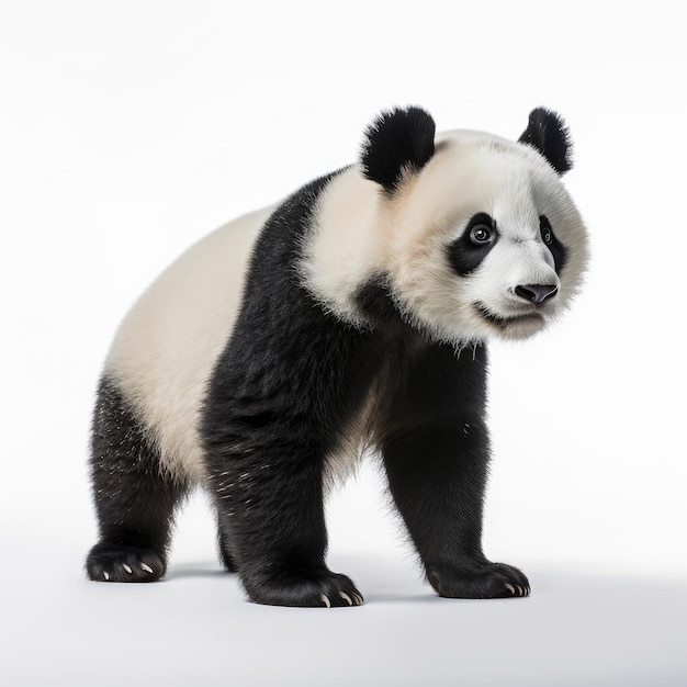 Panda na białym tle Obraz wygenerowany przez sztuczną inteligencję