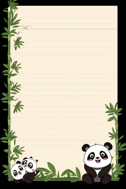 Zdjęcie panda z bambusową ramą