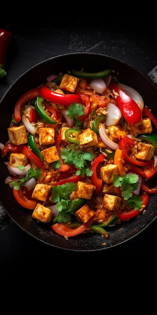 Paneer z warzywami i przyprawami