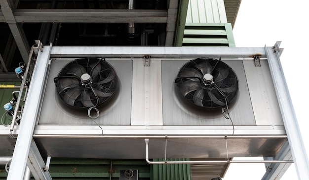 Zdjęcie panel chłodzący lub maszyna do radiatora w zakładzie przemysłowym