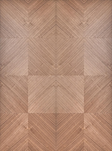 Panel ścienny z forniru orzechowego z geometrycznym rombowym wzorem jako tło