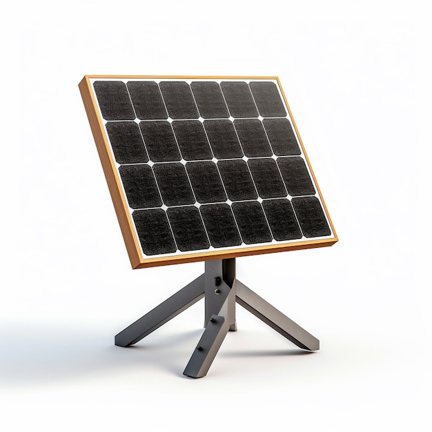 Panel słoneczny AI Generative na stojaku na białym tle