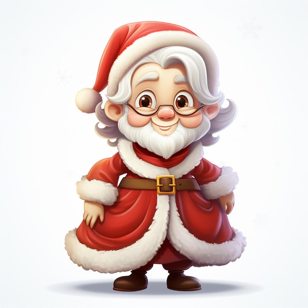 Pani Claus 2d ilustracja kreskówkowa na białym tle