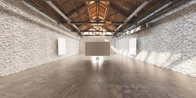 Panorama 360 stopni otwarta przestrzeń wnętrze biały projekt renderowania 3D