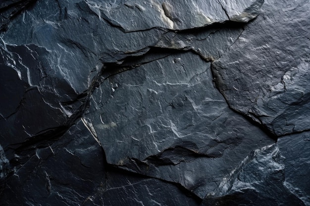 Panorama ciemno-szarego czarnego tła łupkowego lub tekstury czarne płyty granitowe tło