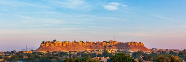 Panorama Fortu Jaisalmer Zwanego Złotym Fortem Sonar Quila