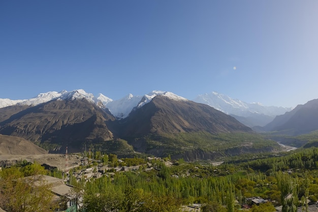 Panorama gór i lodowców w mieście Passu Pakistan