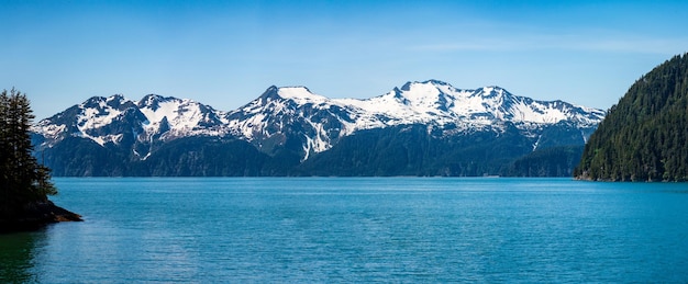 Panorama Gór Nad Zatoką Zmartwychwstania W Pobliżu Seward Na Alasce