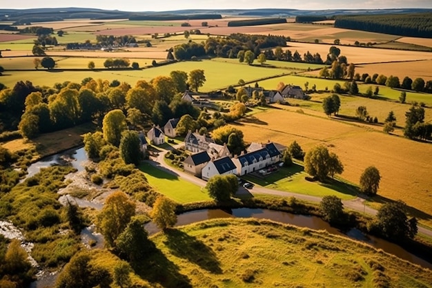 Panorama Hamleta w Aberdeenshire