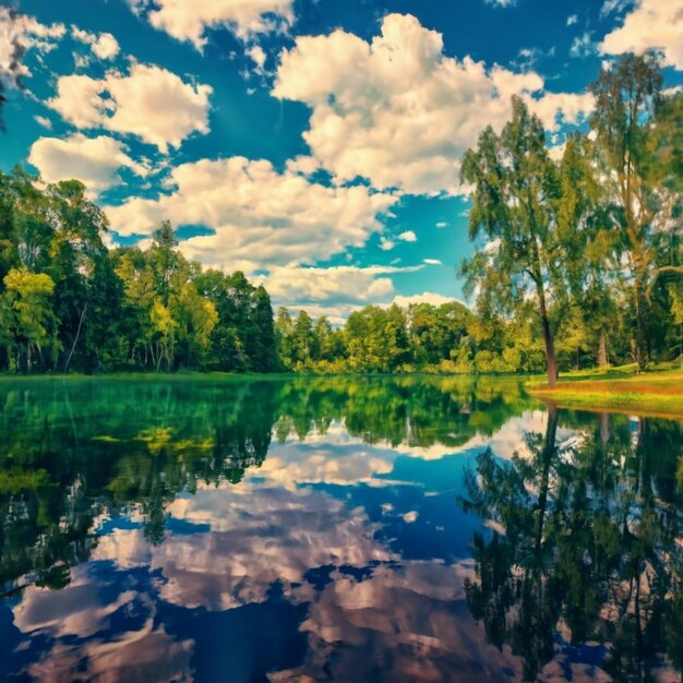 Zdjęcie panorama jeziora genewskiego