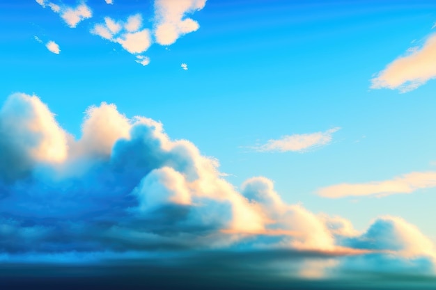 Panorama nad chmurami z okna samolotu Generative AI