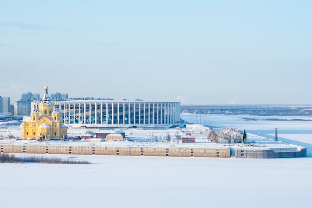 Panorama Niżnego Nowogrodu W Pogodny Zimowy Dzień