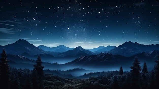panorama nocnego nieba HD 8K tapeta Zdjęcie fotograficzne