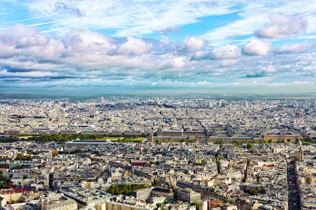 Panorama Paryża Z Wieży Montparnasse. Francja.