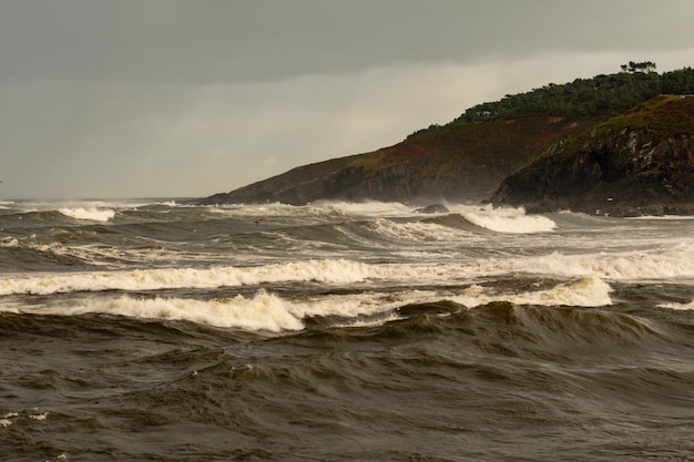 Panorama Ria Navia w Asturii - Hiszpania