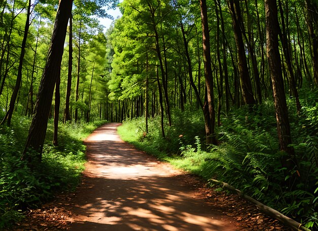 Panorama ścieżki leśnej