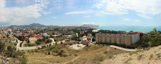 Panorama Sudaka, widok na miasto i Morze Czarne