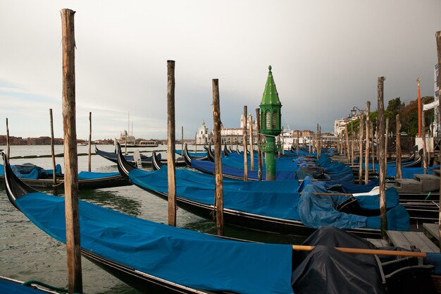 Panorama Wenecji, Włochy. Canal Grande Z Gondolami Pocztówka Wenecji