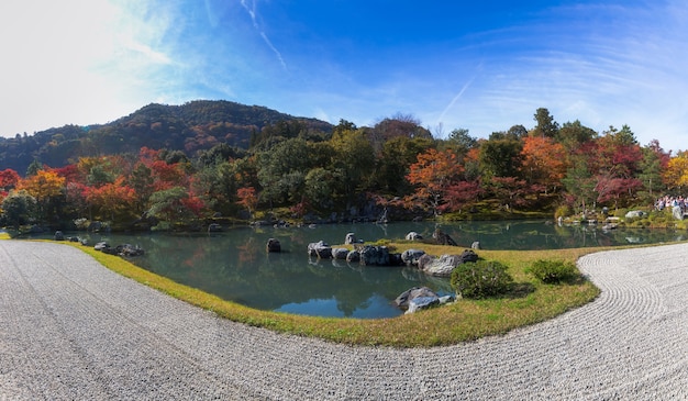 Zdjęcie panorama widok tenryu-ji ogród