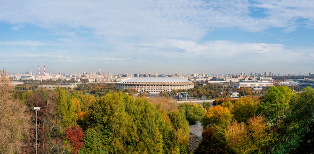 Panorama z widokiem na Moskwę ze Wzgórz Wróbli