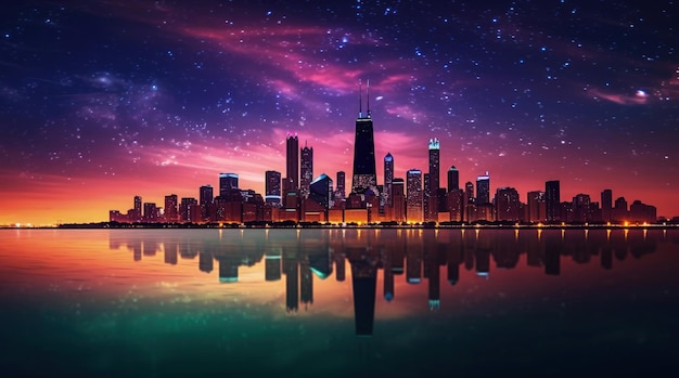 Panoramę Chicago AIgenerowane