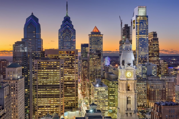 Panoramę Filadelfii w Pensylwanii