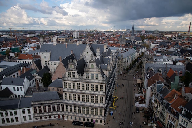 Panoramę Gandawy w brugii w Belgii