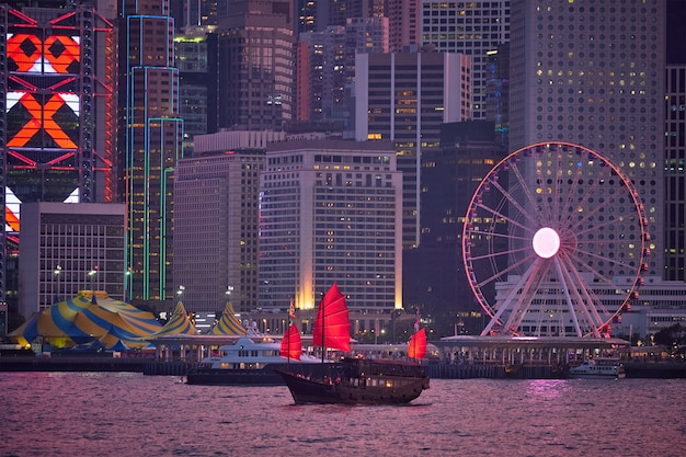 Panoramę Hongkongu. Hongkong, Chiny